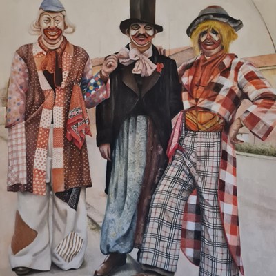 I tre pagliacci-Olio su tela